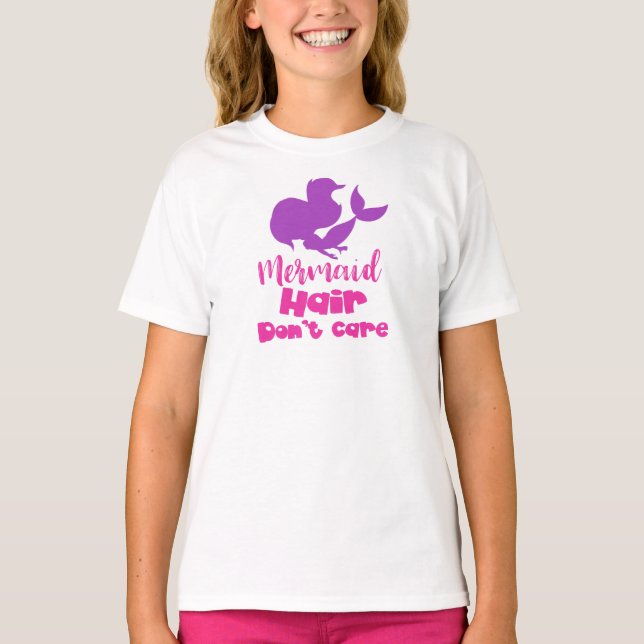 Mermaid Hair Keine Sorge, Meerjungfrau-Silhouette, T-Shirt (Vorderseite)
