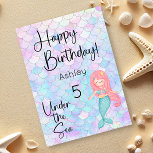 Mermaid Happy Birthday Card Karte