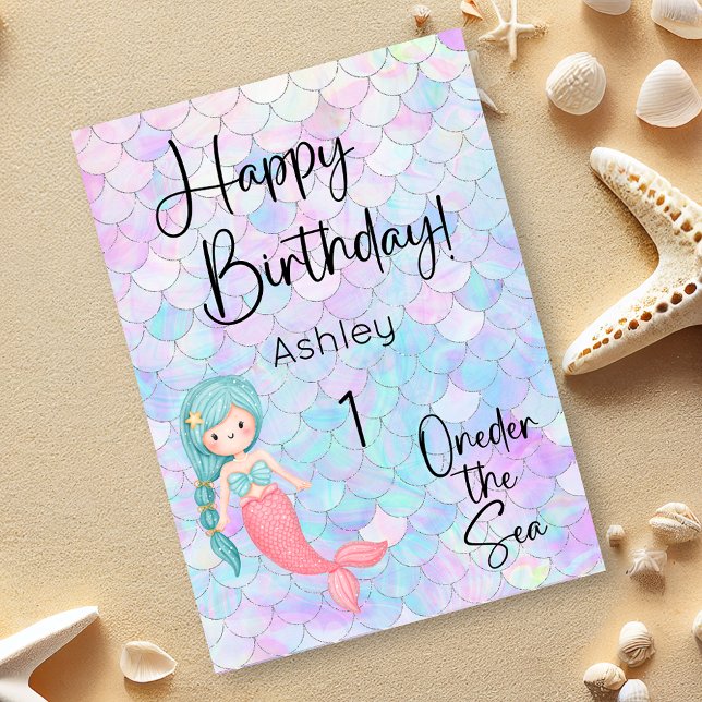 Mermaid Happy Birthday Card Karte (Von Creator hochgeladen)