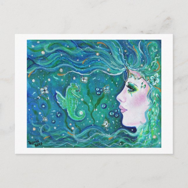 Mermaid Harmony Postcard von Renee Lavoie Postkarte (Vorderseite)