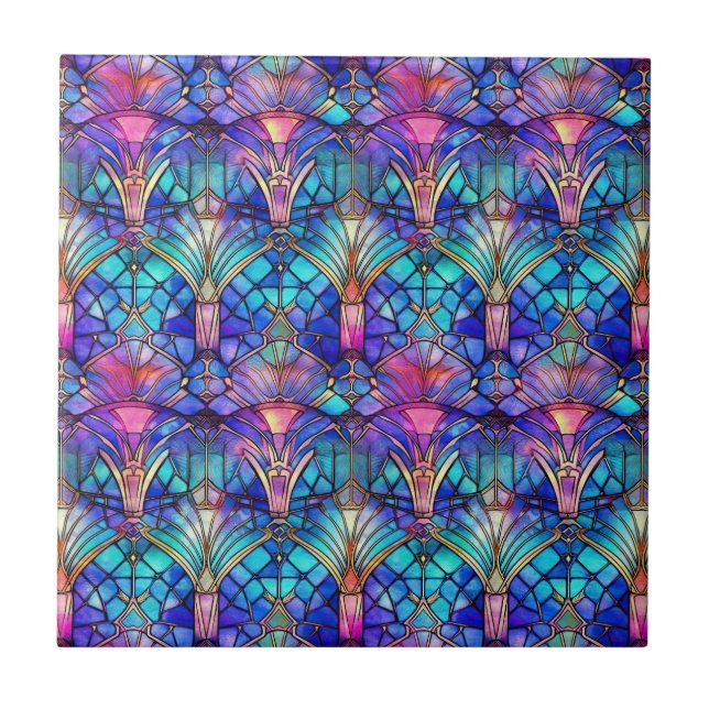 Mermaid Hartglas Fliese (Vorderseite)