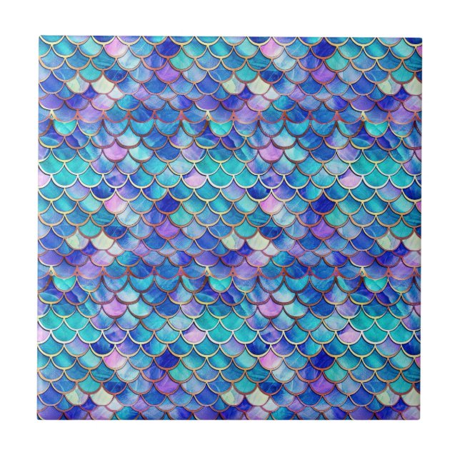 Mermaid Hartglas Fliese (Vorderseite)