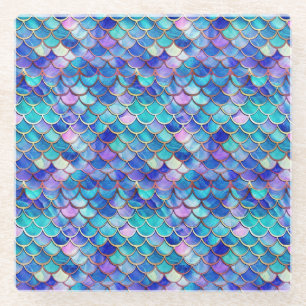Mermaid Hartglas Glasuntersetzer