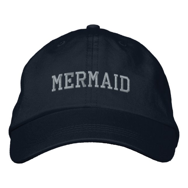 Mermaid Hat Bestickte Baseballkappe (Vorderseite)