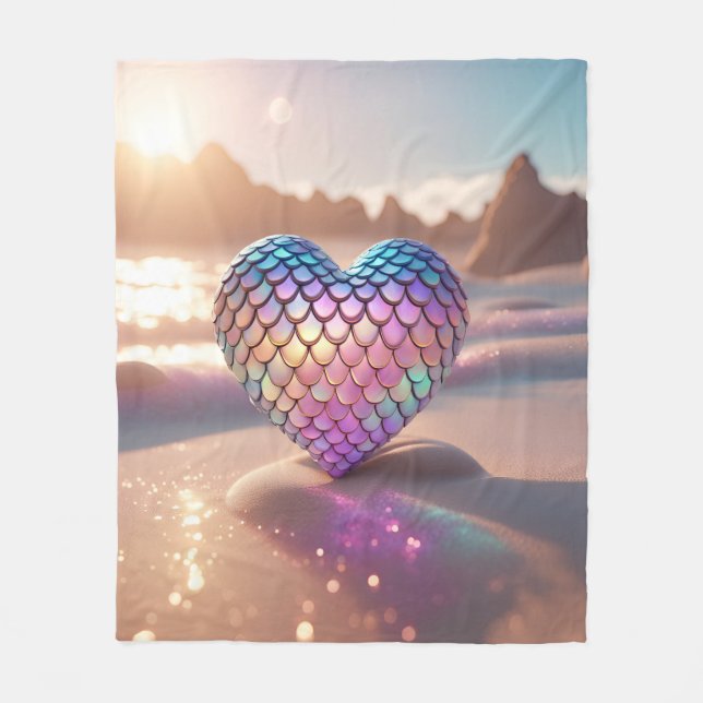 Mermaid Heart Fleecedecke (Vorderseite)