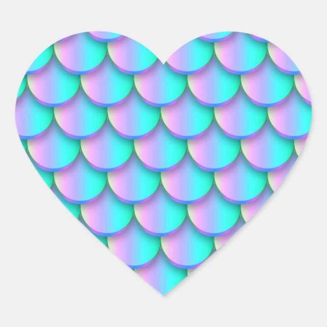 Mermaid Herz-Aufkleber (Vorderseite)