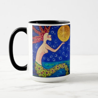 Mermaid Holding Moon Mug Tasse