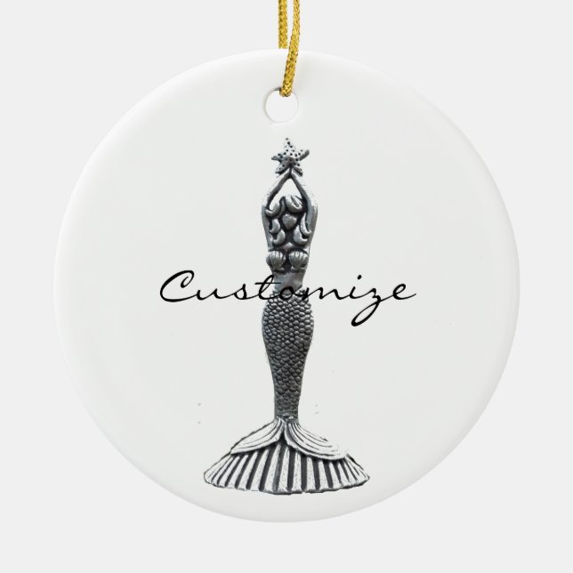 Mermaid Holding Star Thunder_Cove Keramik Ornament (Vorne)