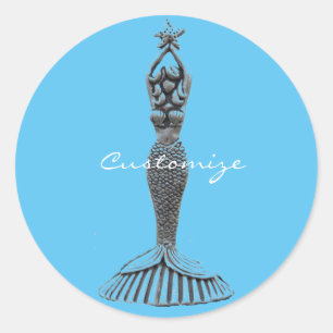 Mermaid Holding Star Thunder_Cove Runder Aufkleber