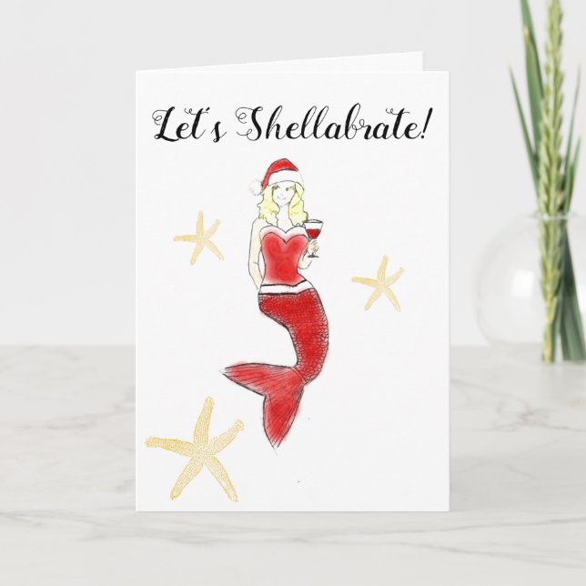Mermaid Holiday Card Feiertagskarte (Vorderseite)