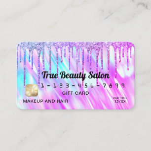 Mermaid Holographic Glitzer Tropfens Gift Credit Visitenkarte