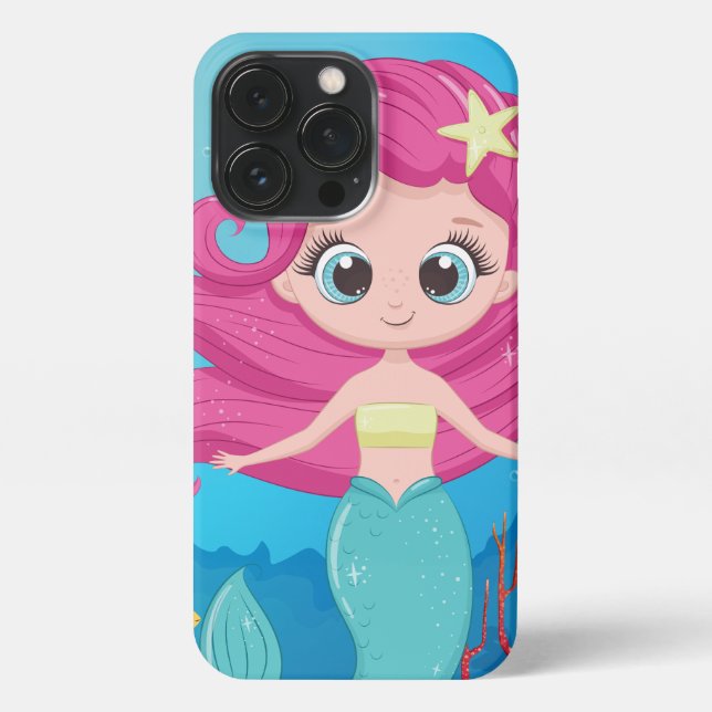 Mermaid I iPhone 13 Pro Slim Fit Case, Glossy iPhone Hülle (Rückseite)
