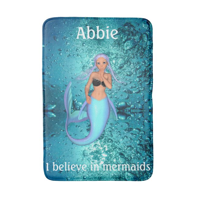 Mermaid - Ich glaube an Mermaids Bath Mat Badematte (Vorderseite Vertikal)