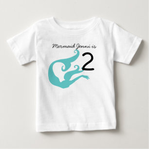 Mermaid individuell anpassbares 2. Geburtstagshirt Baby T-shirt