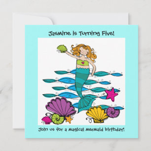 Mermaid individuelle Geburtstagseinladungen Einladung