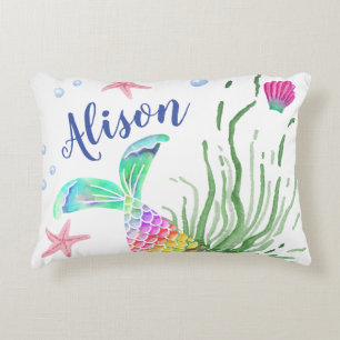Mermaid Individuelle Name Accent Pillow Dekokissen
