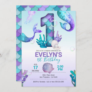 Mermaid Invasion w/Mermaid Schwanz Einladung