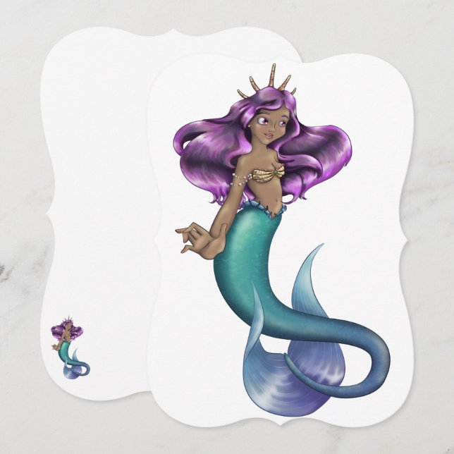 Mermaid Iole Einladung (Vorne/Hinten)