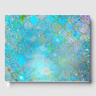 Mermaid Iridescent Pearl Shimmer Glitzer Sparkle Gästebuch