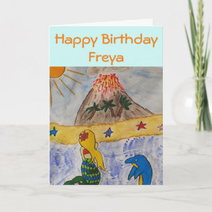 Mermaid Island Birthday Karte