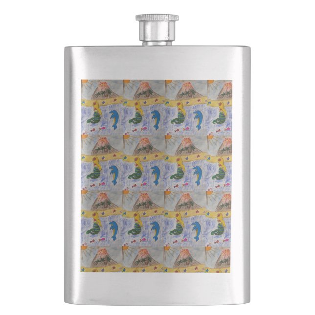 Mermaid Island Classic Flask Flachmann (Vorderseite)