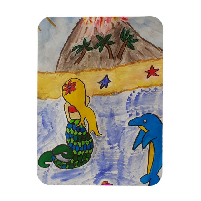 Mermaid Island Flexible Foto Magnet (Vertikal)
