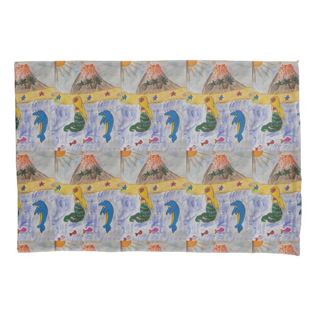 Mermaid Island Pillowcase Kissenbezug (Vorderseite)