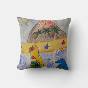 Mermaid Island Throw Cushion Kissen