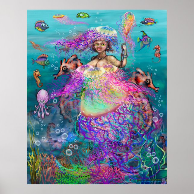 Mermaid Jellyfish Dress Poster (Vorne)