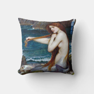 Mermaid, John William Waterhouse Kissen