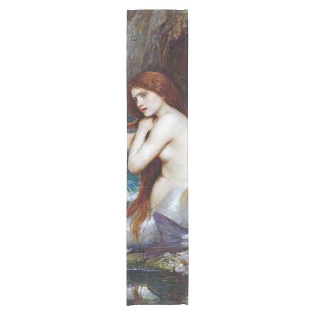 Mermaid, John William Waterhouse Kurzer Tischläufer (Vorderseite)