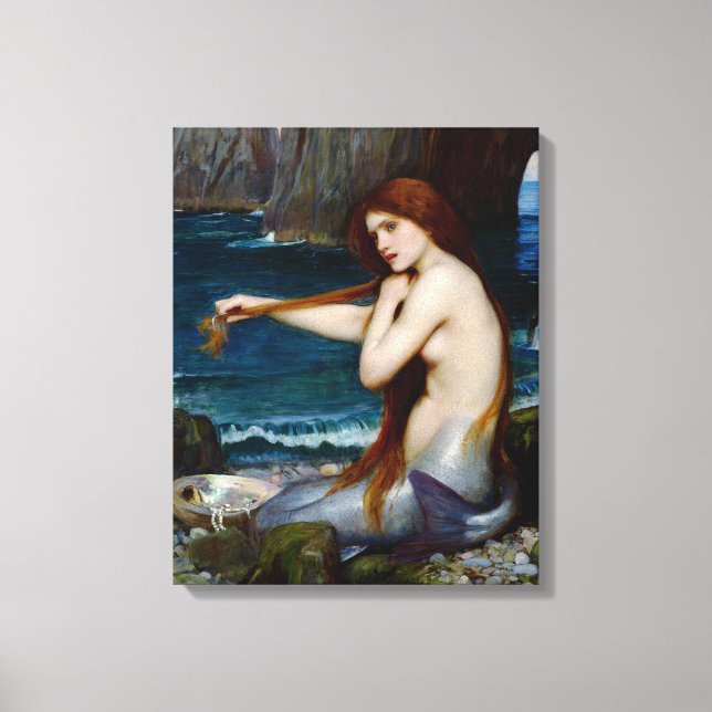 Mermaid John William Waterhouse Painting Leinwanddruck (Vorderseite)