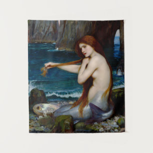 Mermaid John William Waterhouse Painting Wandteppich