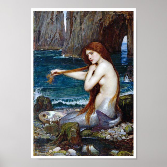 Mermaid, John William Waterhouse Poster (Vorne)