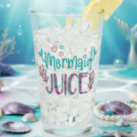 Mermaid Juice Beer Drink Glass Pint Glitzer