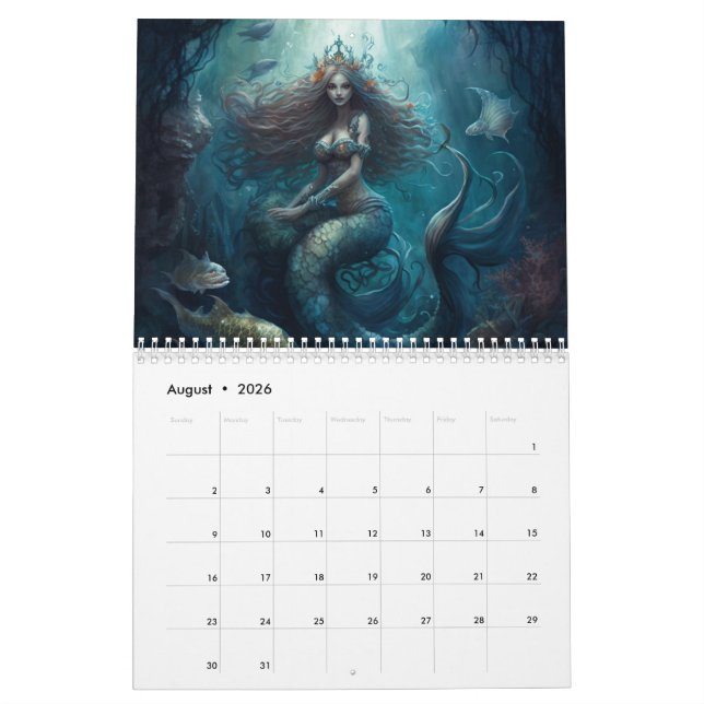 Mermaid-Kalender Kalender (Aug 2026)