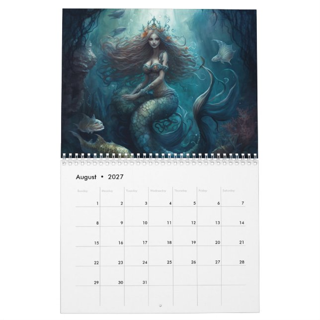 Mermaid-Kalender Kalender (Aug 2027)
