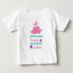 Mermaid Kisses Starfish Wishings, Meerjungfrau-Sch Baby T-shirt