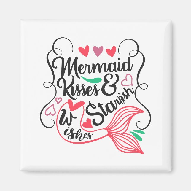 Mermaid Kisses Starfish wünscht Magnet (Vorne)