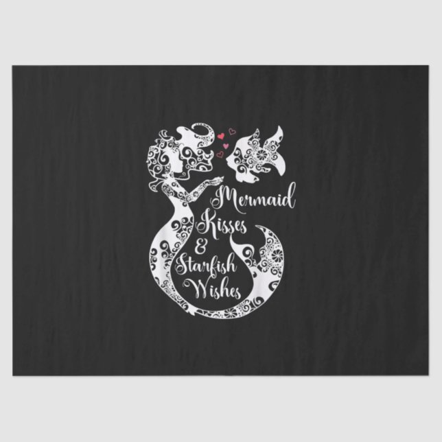 Mermaid Kisses Starfish wünscht Mandala Mermai Swi Seidenpapier (Vorderseite)