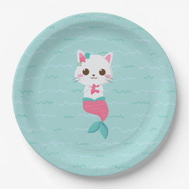 Mermaid Kitty Birthday Party Pappteller