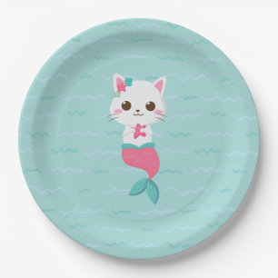 Mermaid Kitty Birthday Party Pappteller