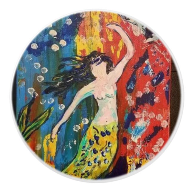 Mermaid Knob Pull Keramikknauf (Vorderseite)