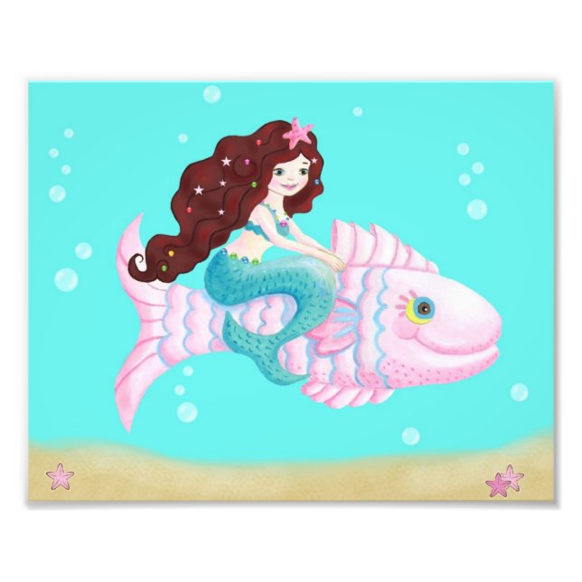 Mermaid-Kunstdruck für Kinder Fotodruck (Vorne)