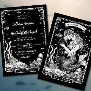 Mermaid Lieb Tarot-Hochzeits-Einladung Einladung