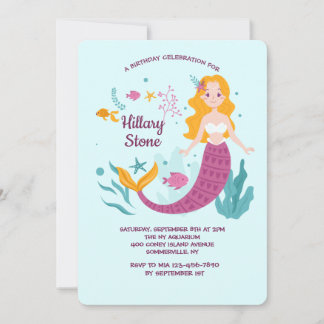 Mermaid Liebe Geburtstag Einladung