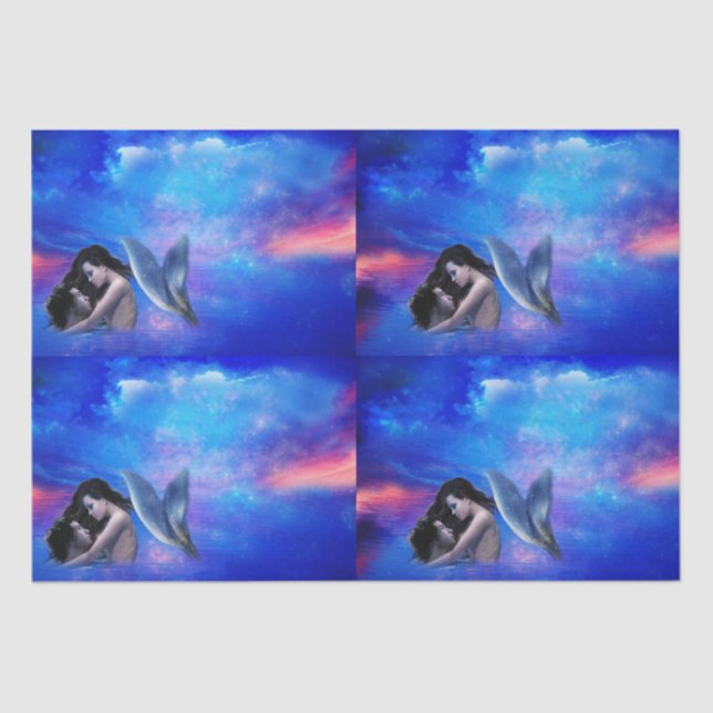 Mermaid Liebe Tissue Paper Seidenpapier (Vorderseite)