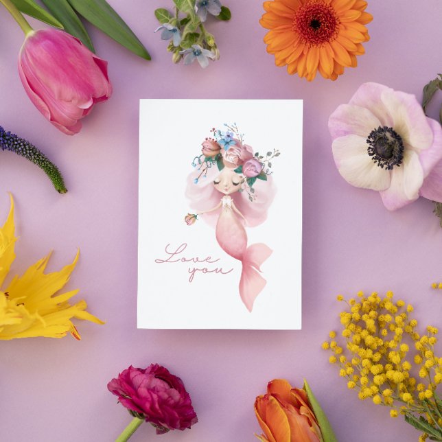 Mermaid Liebe You Greycard Karte (Von Creator hochgeladen)