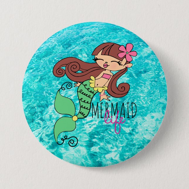 Mermaid Life 3 Inch Round Button (Vorderseite)