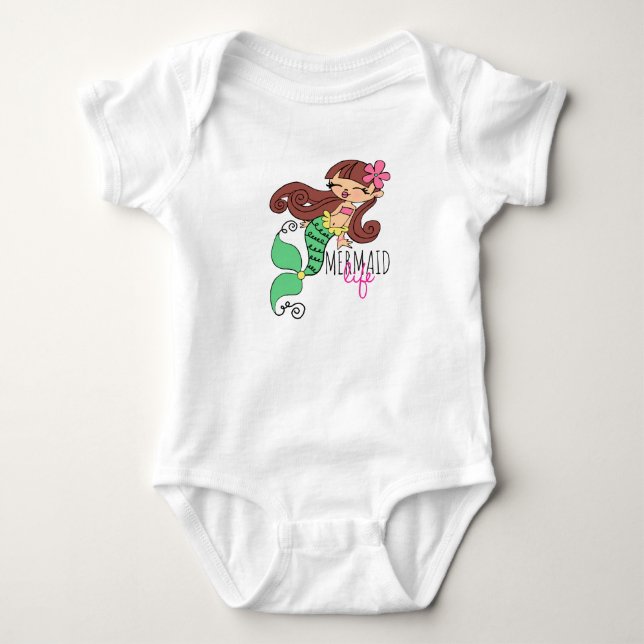 Mermaid Life Baby Jersey Strampler (Vorderseite)